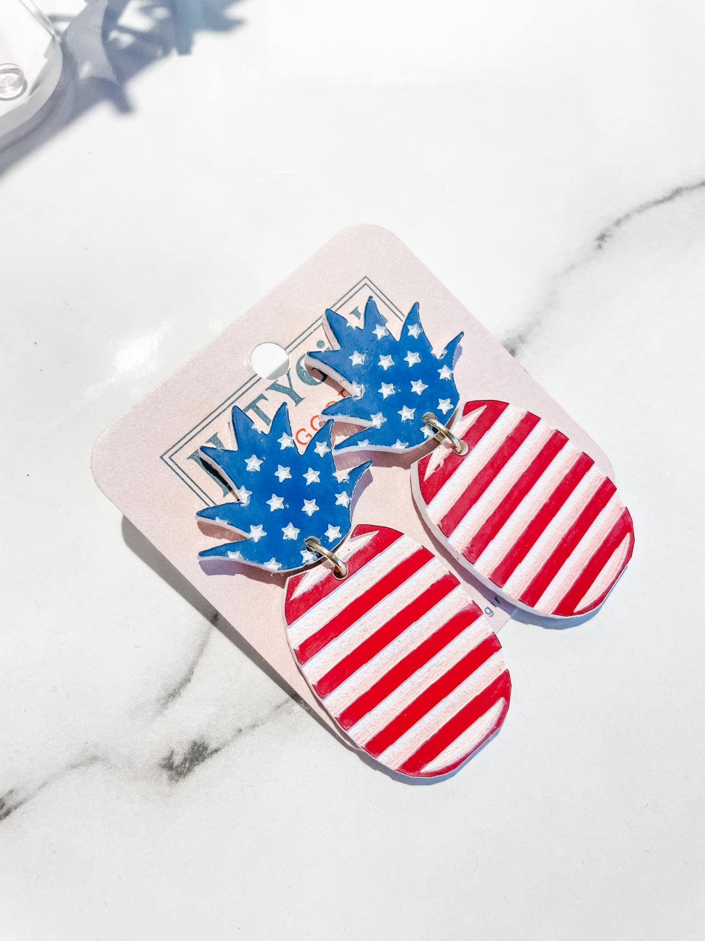 American flag pineapple earrings