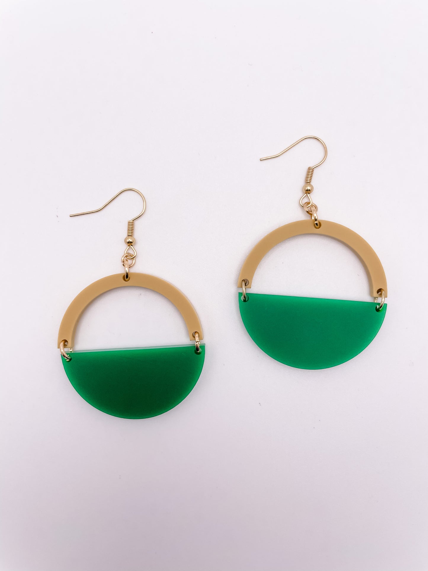 Fran earrings (green+gold)
