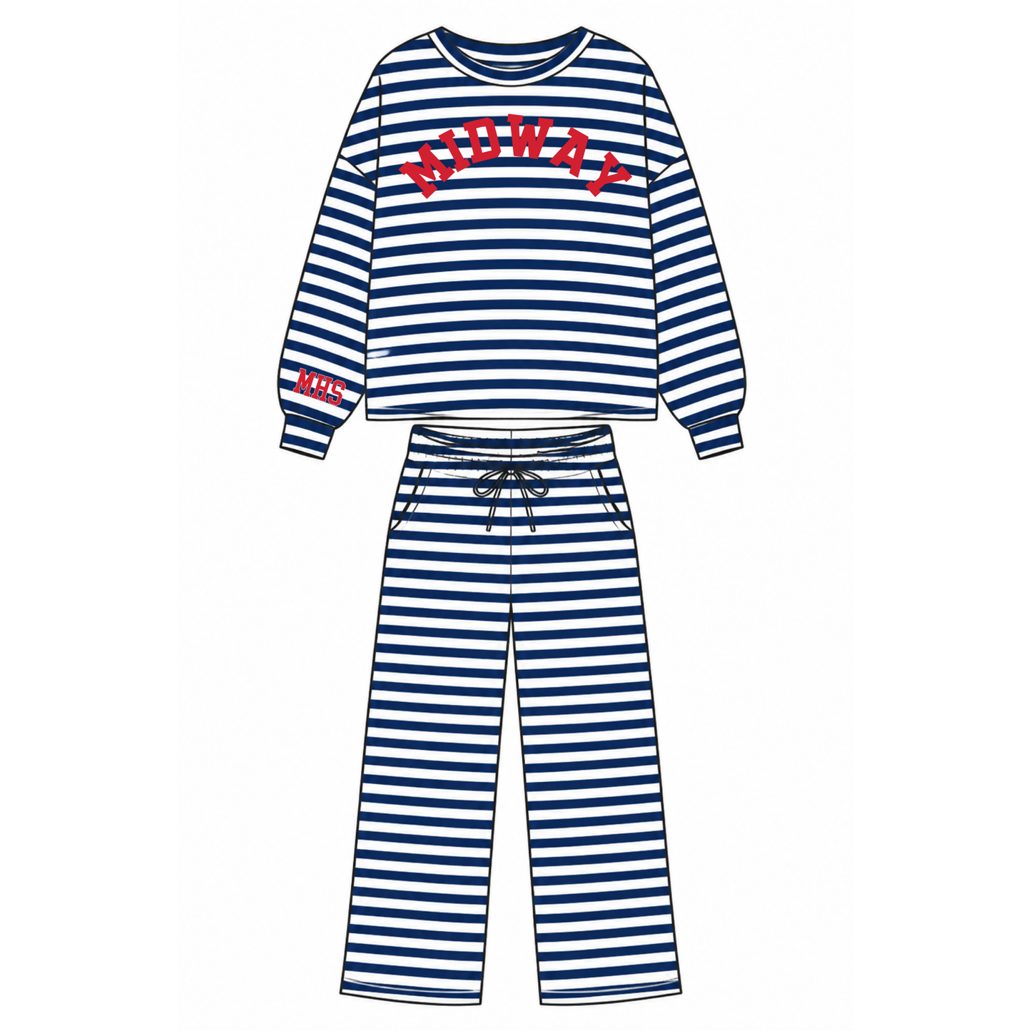 Striped Blue&white lounge set