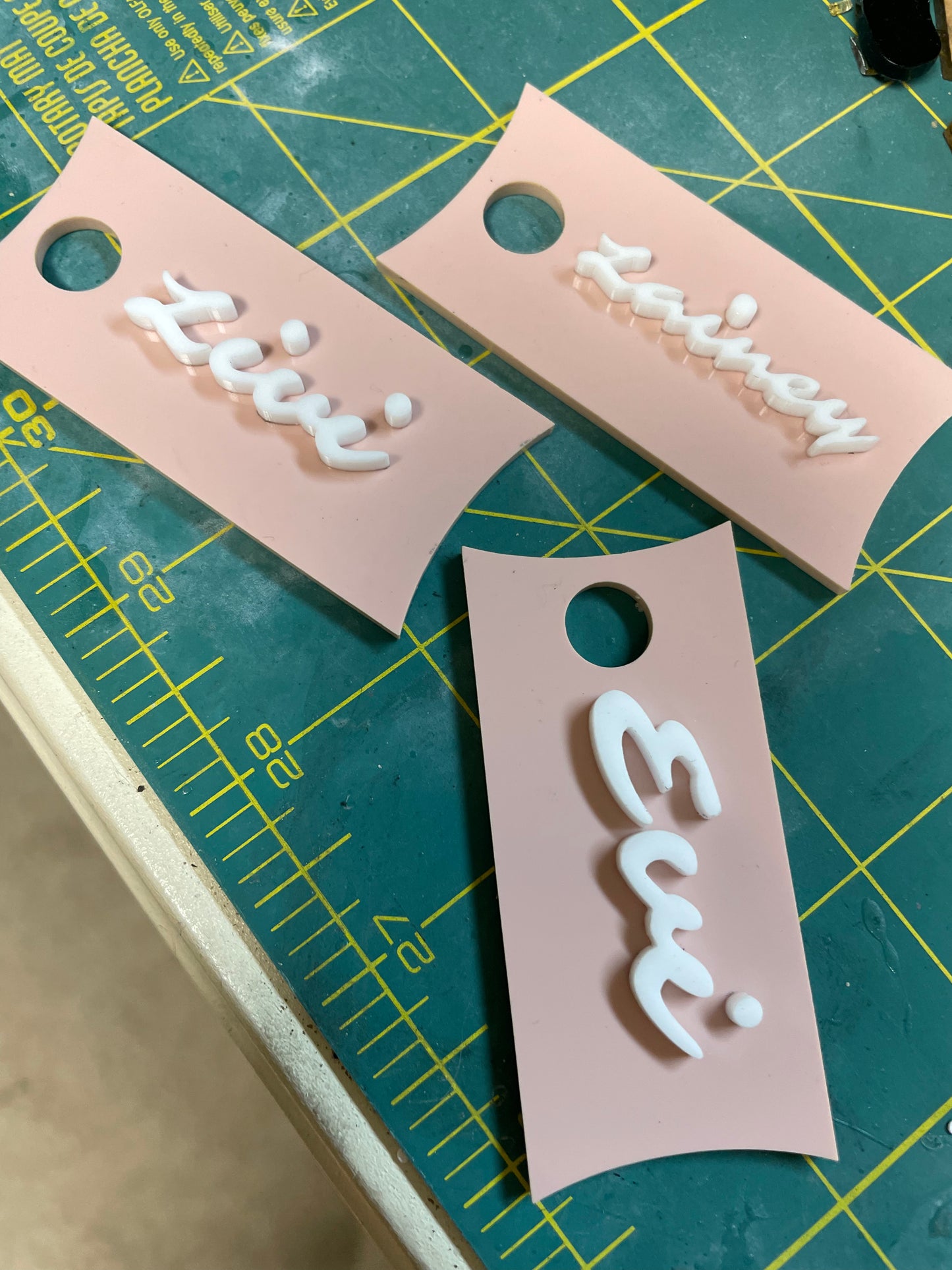 Custom tumbler toppers, tags
