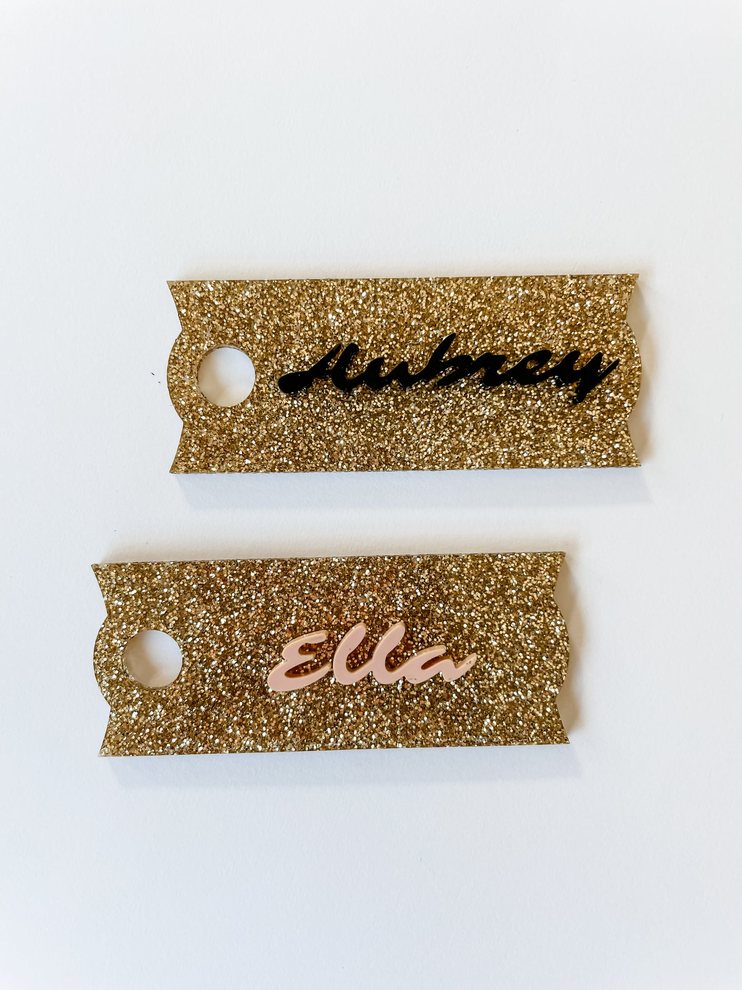 Custom tumbler toppers, tags