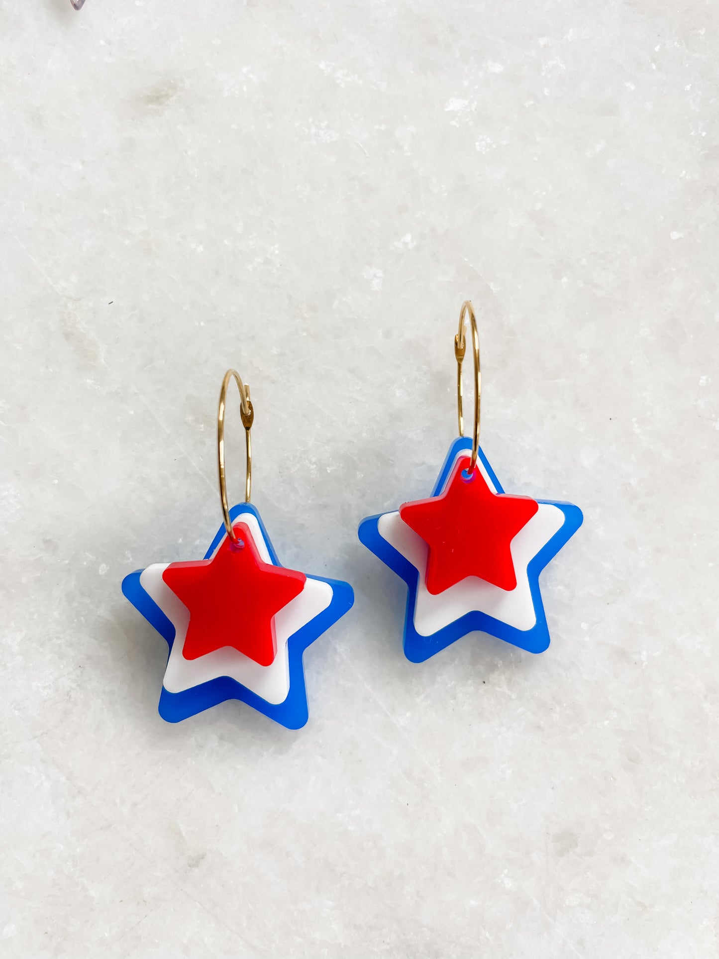 Stacked star earrings